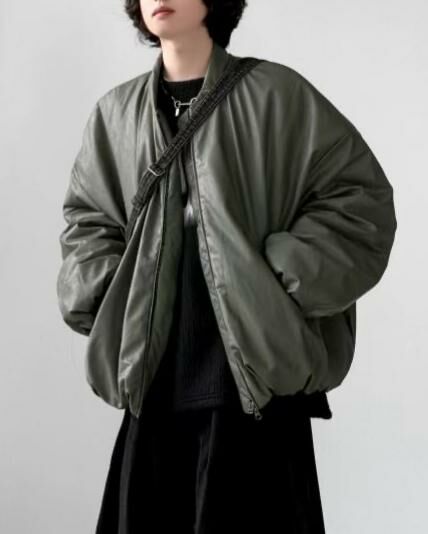 淨色拉鍊合成皮褸(夾棉) GARMENTS-017JK