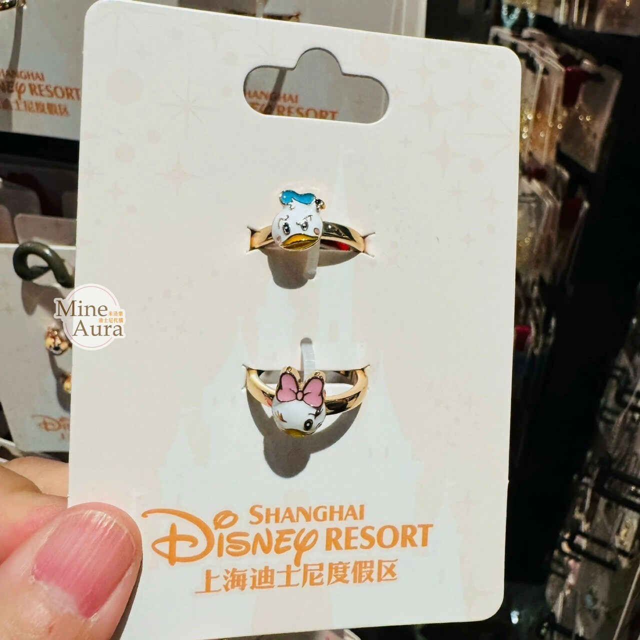 米奇 Mickey 與好友們 史迪奇 Stitch 大頭 造型 對戒 戒指 2入組 首飾 -上海迪士尼樂園