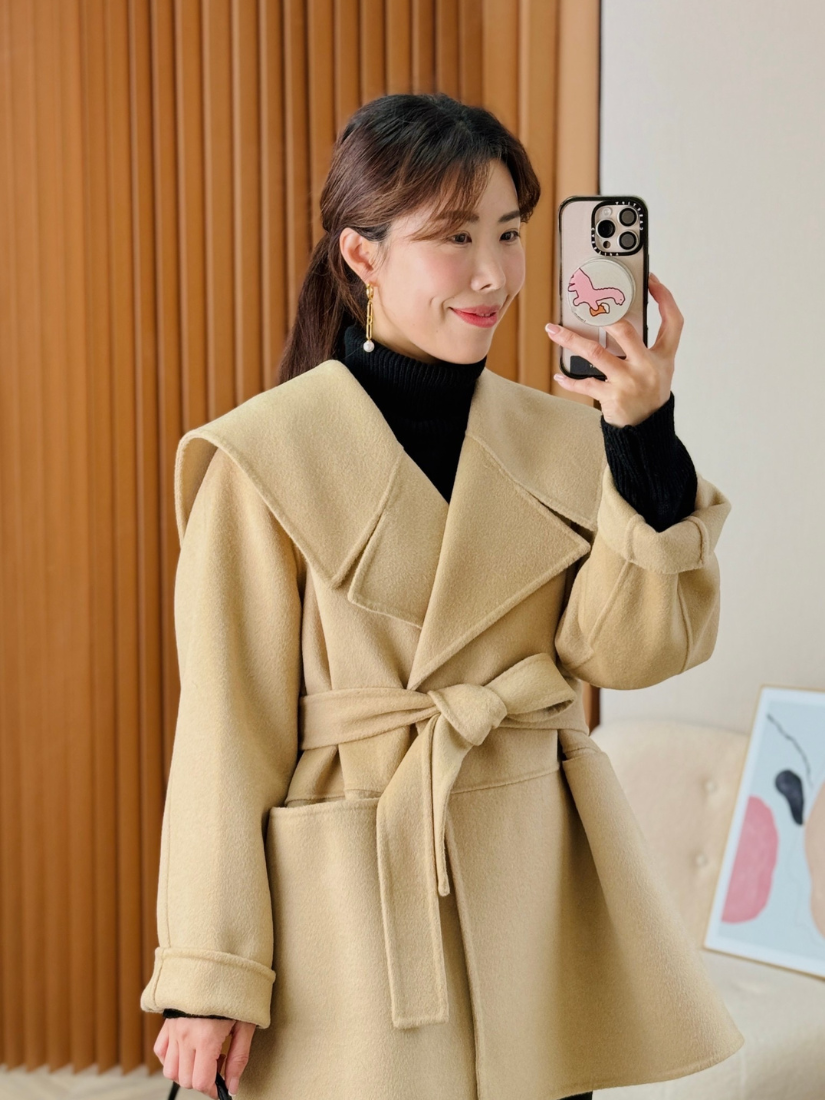 [現貨] 水手翻領綁帶大衣 [ 3色 / Free ]