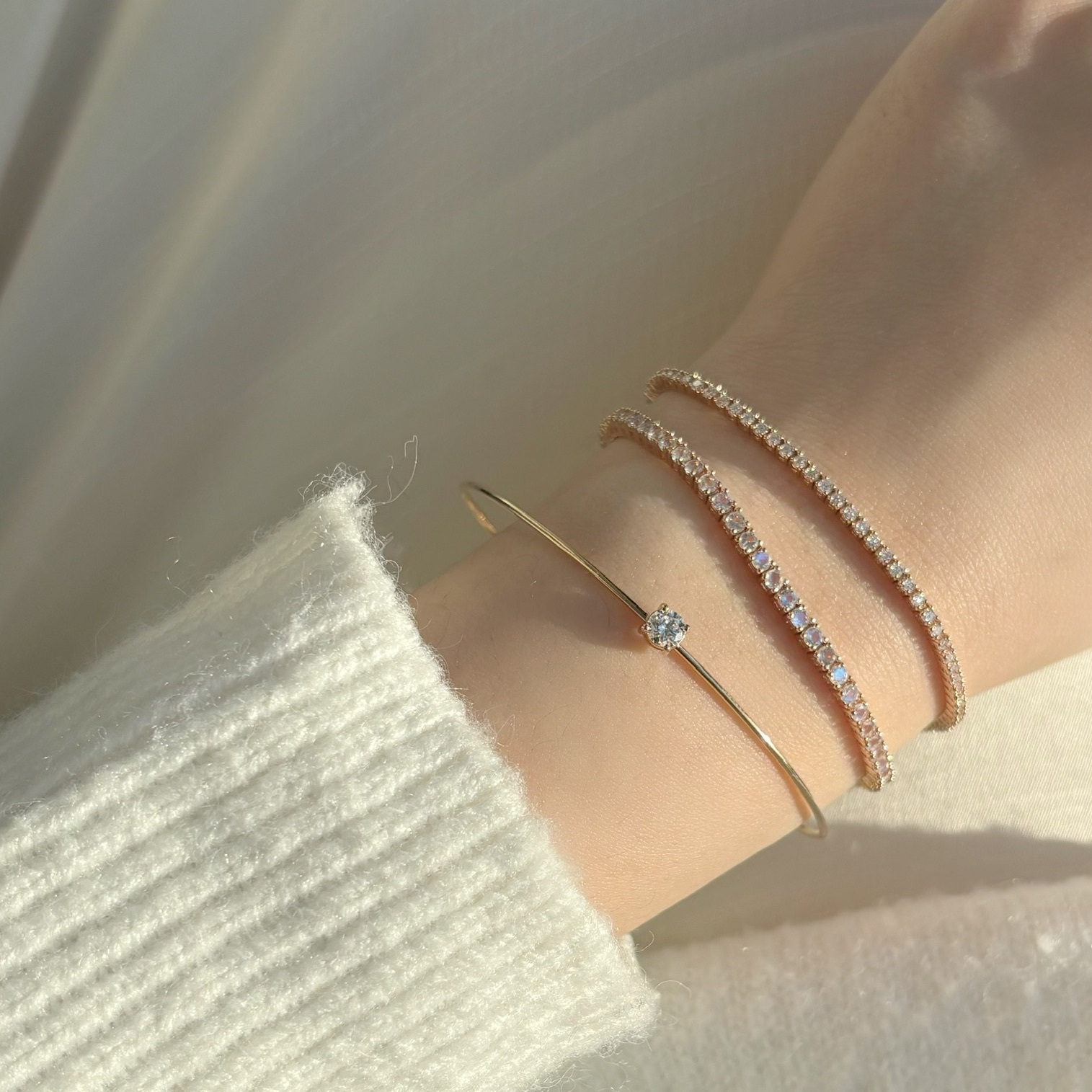 14K Tennis 2mm月光石手鍊