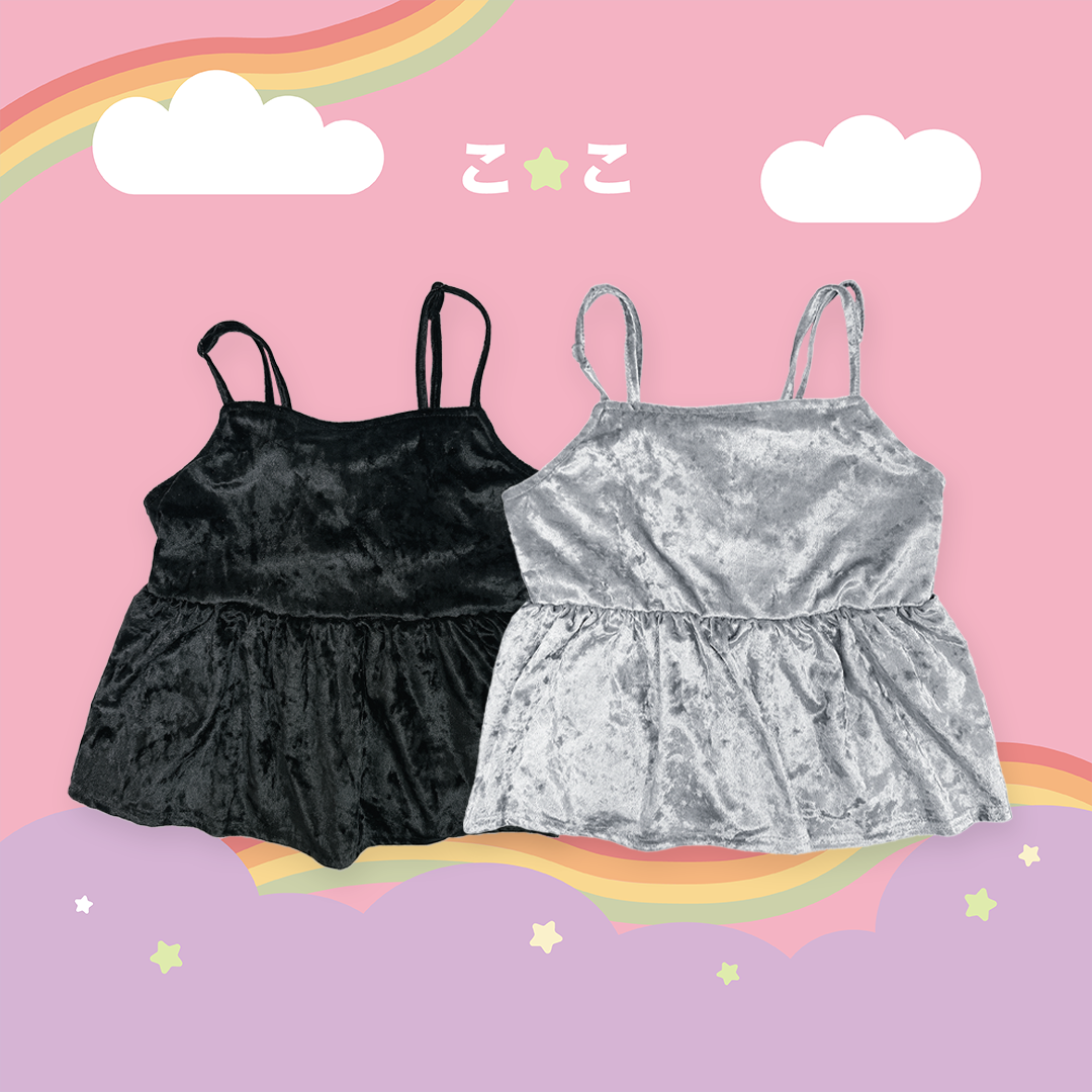 こ♡こ 雙面穿絲絨綁帶背心