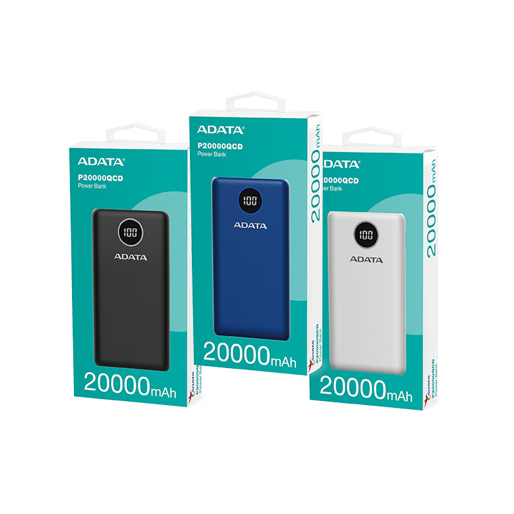 威剛 P20000QCD 18W快充 行動電源 20000mAh 黑/白/藍