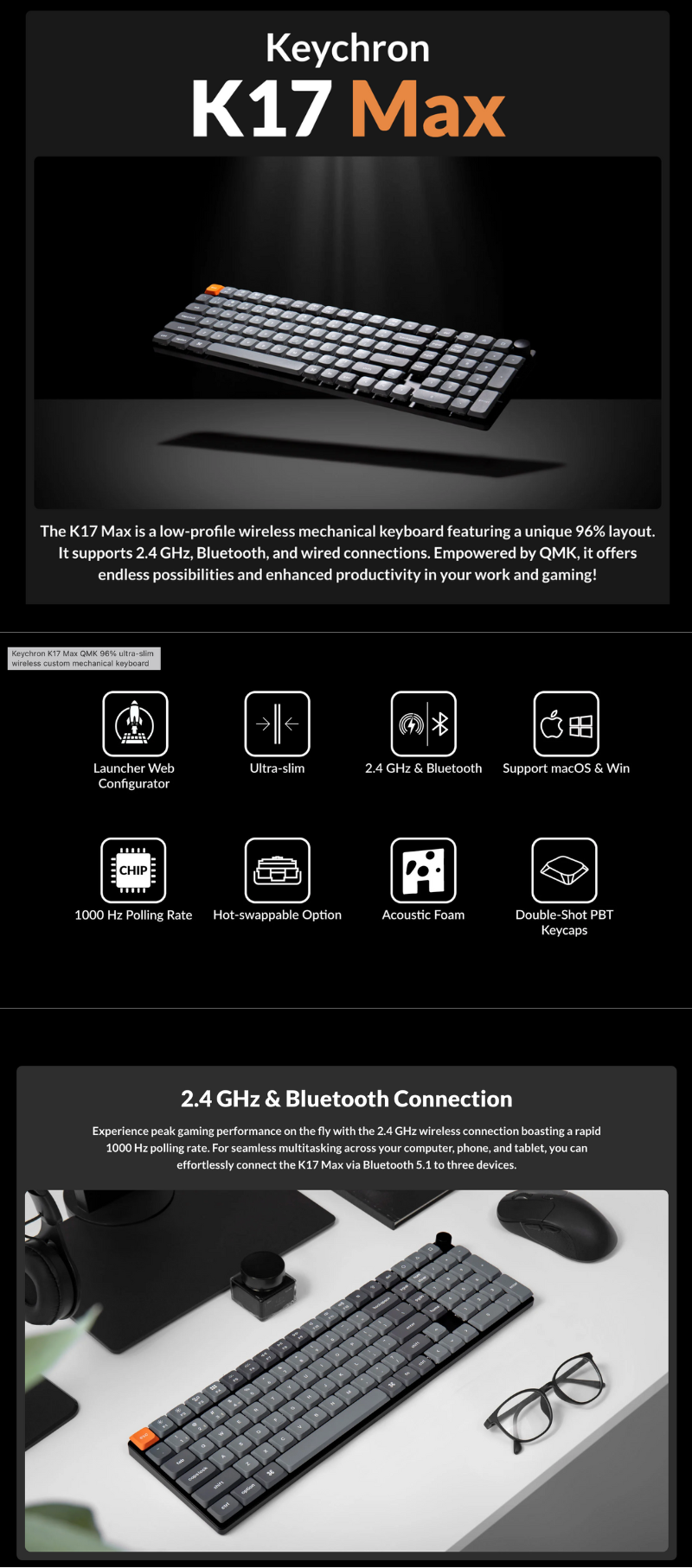 Keychron K17 Max QMK 無線客製化機械鍵盤