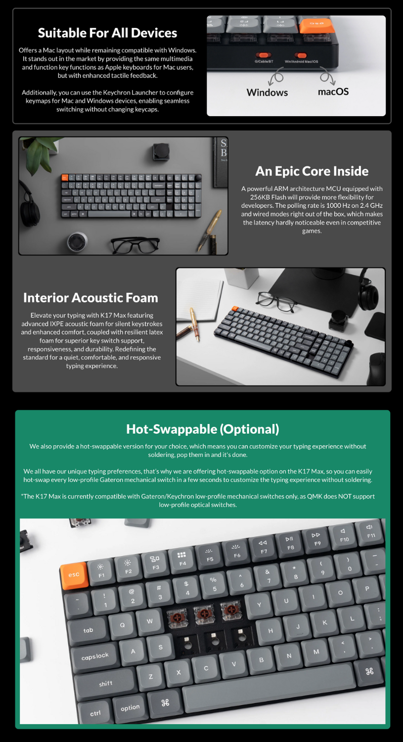 Keychron K17 Max QMK 無線客製化機械鍵盤