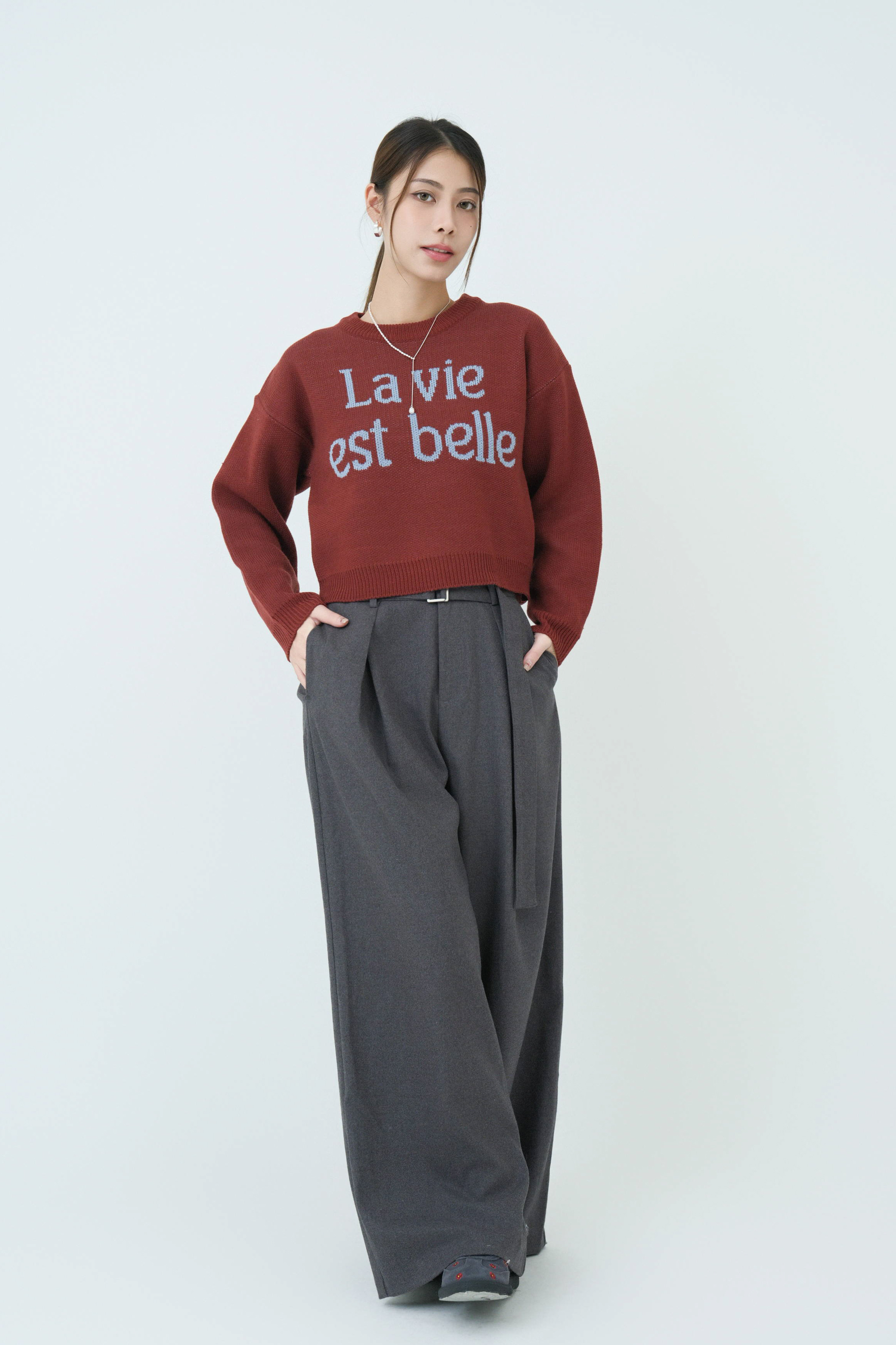 美麗人生La vie est belle織紋冷衫 (現貨款式）