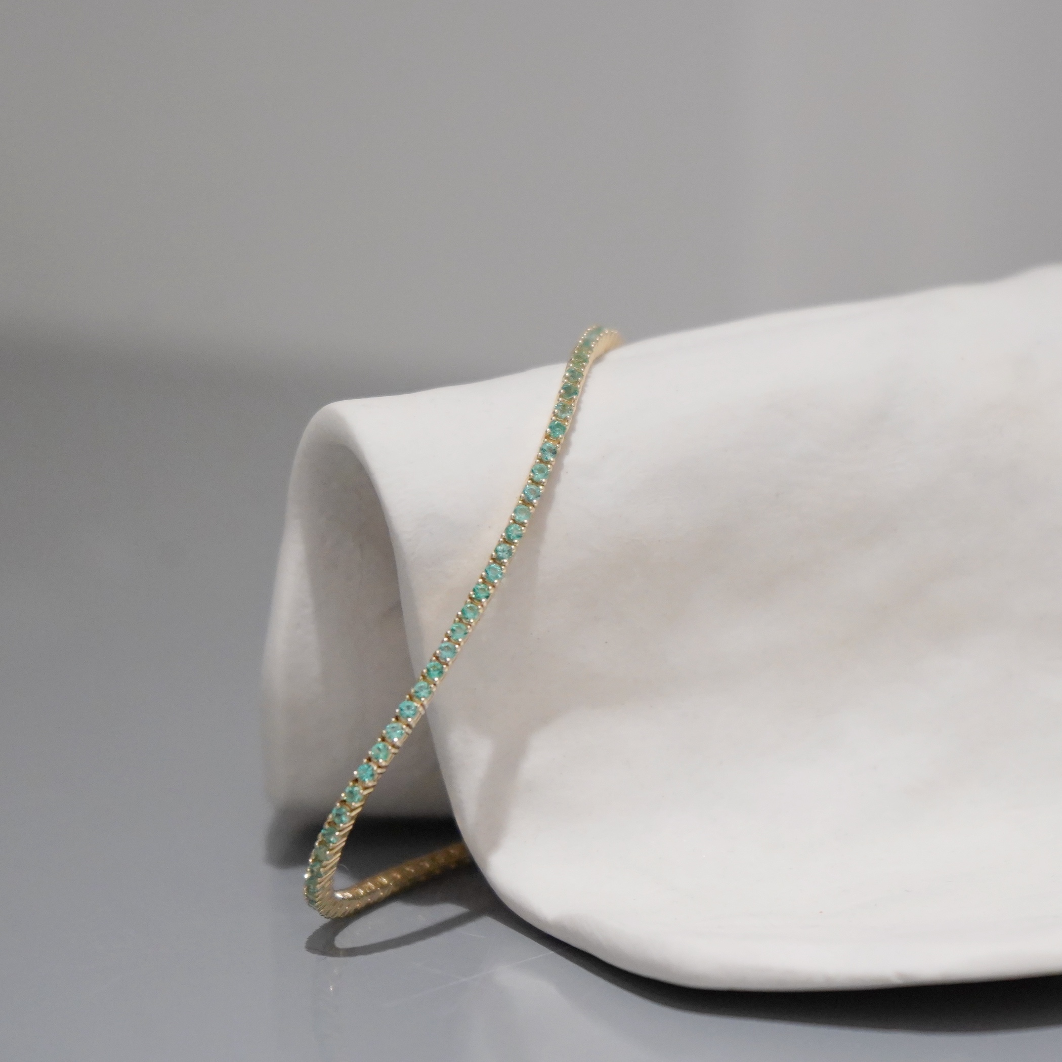 14K Tennis 1.5mm祖母綠手鍊