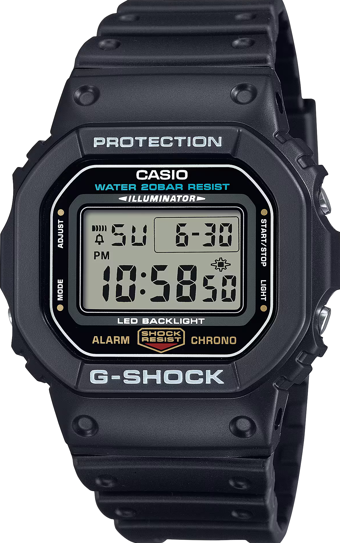 萬年鐘錶 - G-SHOCK  經典街頭潮流防震電子錶  DW-5600UE-1    錶徑: 42.8MM