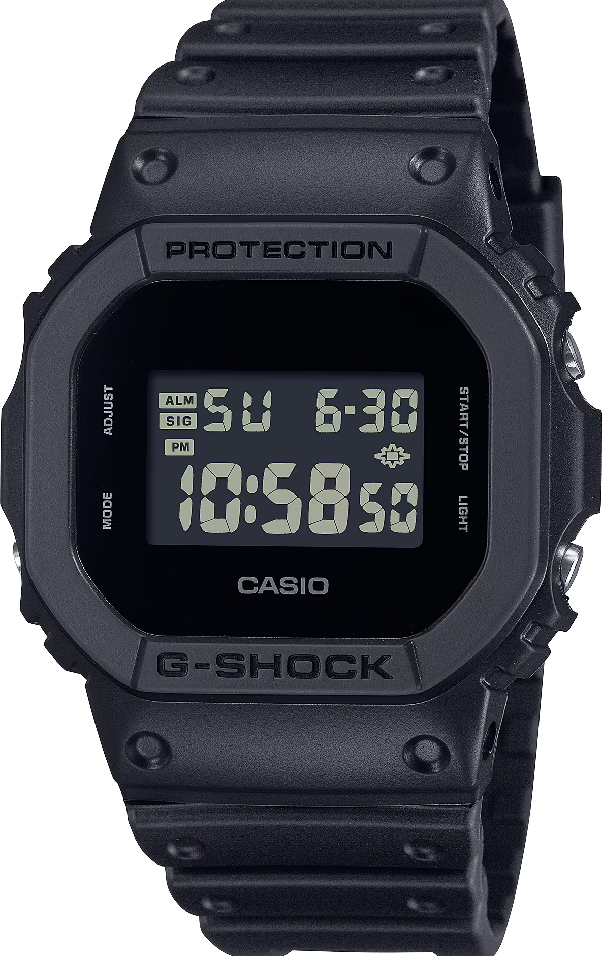 萬年鐘錶 - G-SHOCK  經典全黑街頭潮流防震電子錶  DW-5600UBB-1   錶徑: 42.8MM