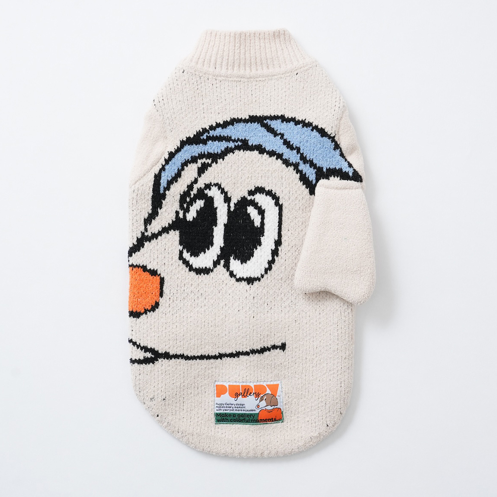 puppygallery｜軟萌笑笑狗毛衣 米白