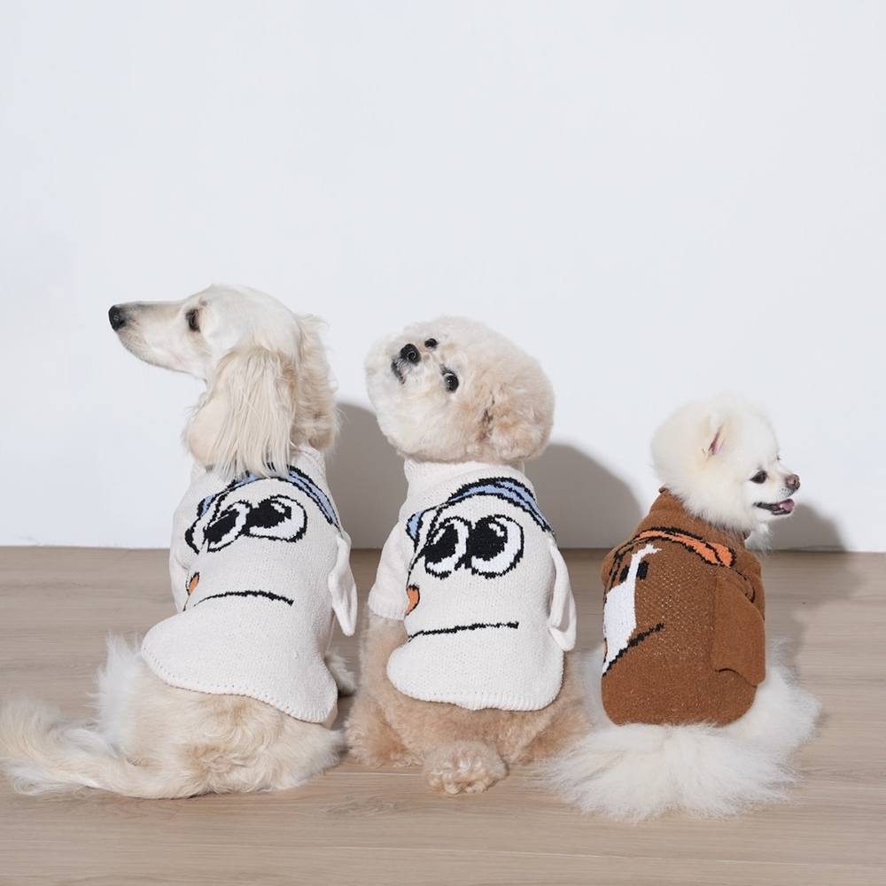 puppygallery｜軟萌笑笑狗毛衣 米白