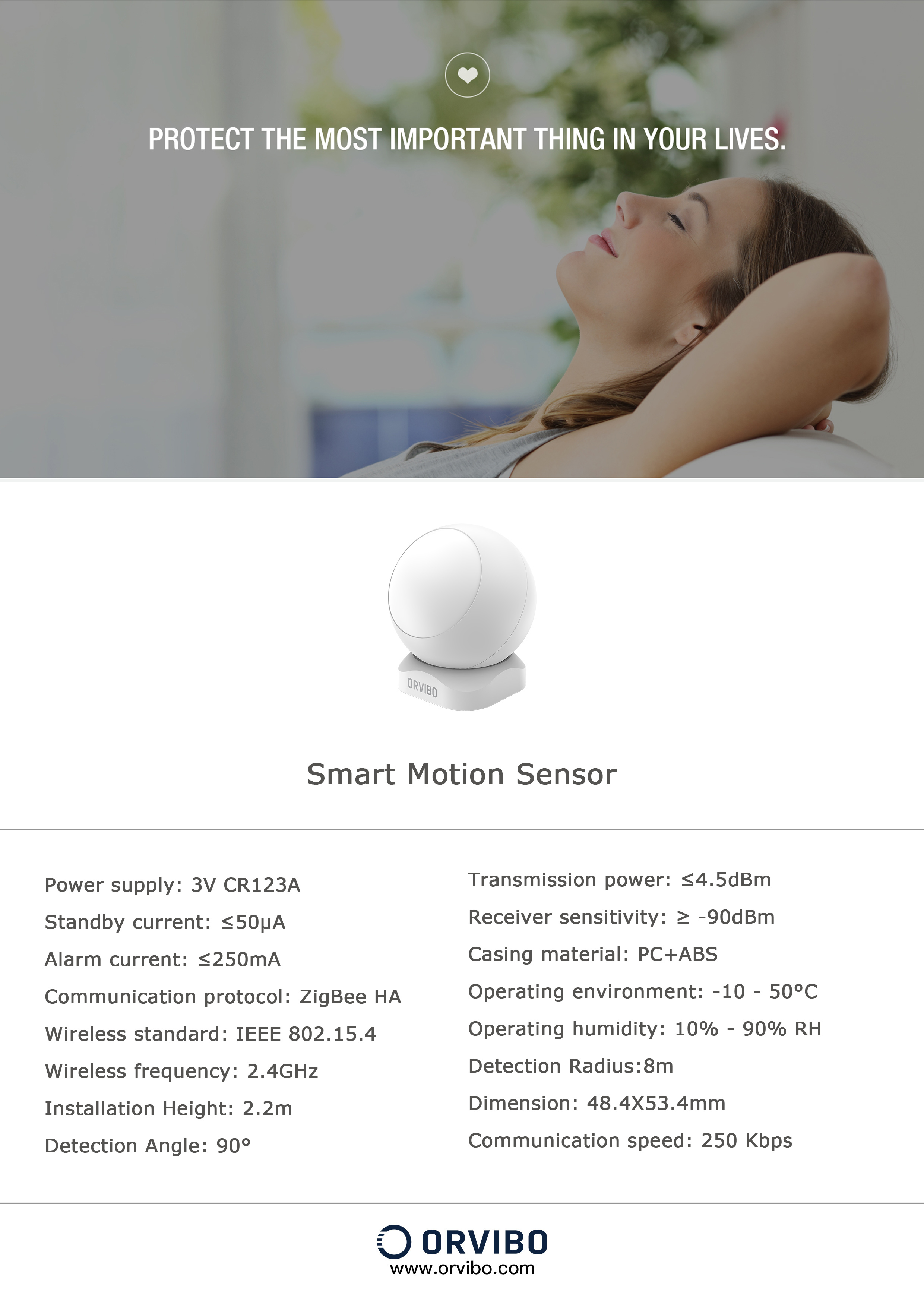 ORVIBO 歐瑞博 人體傳感器 SN20