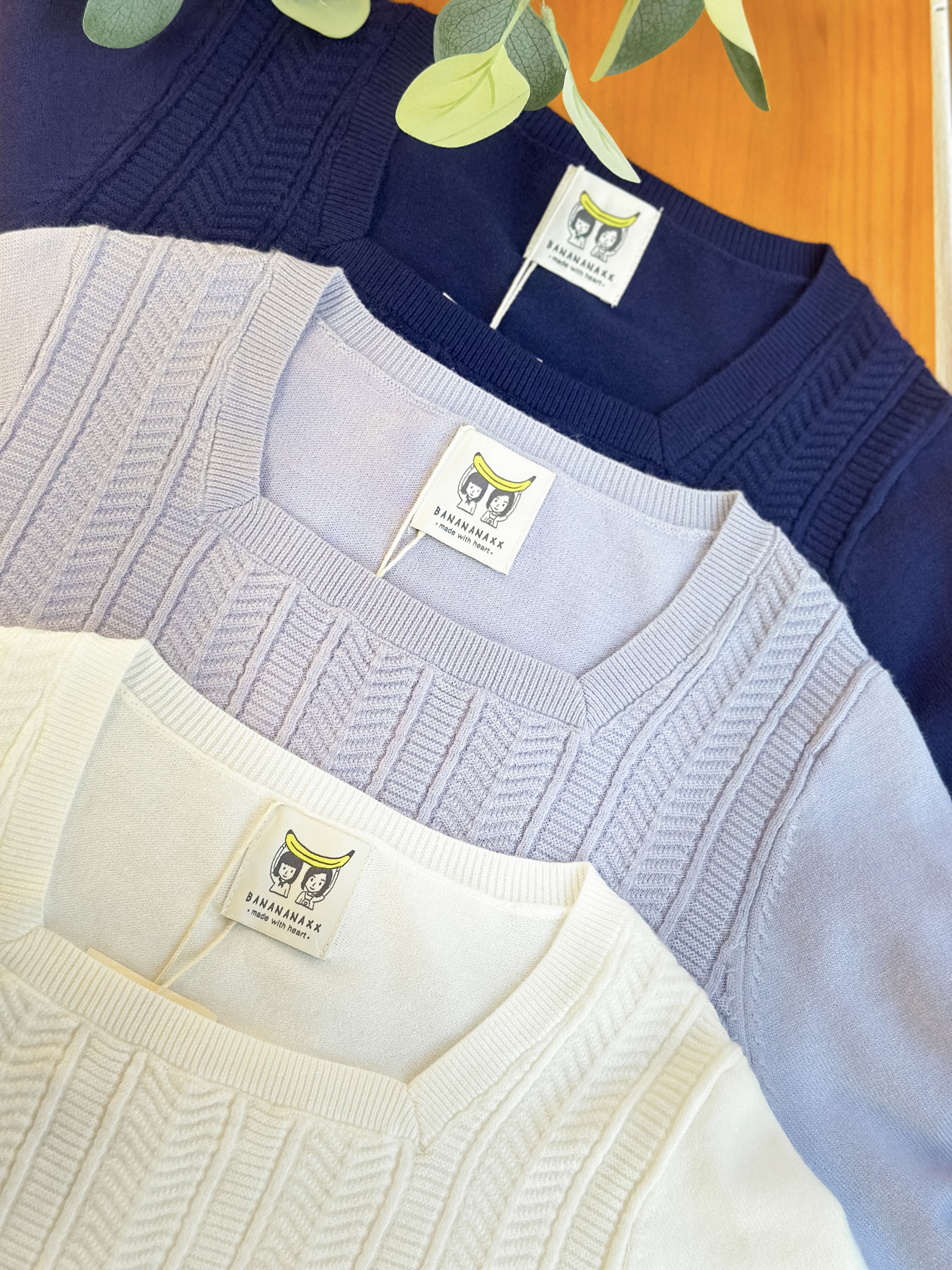 三色 / 柔軟方領麻花針織上衣 / Square Collar Twist Knitted Top