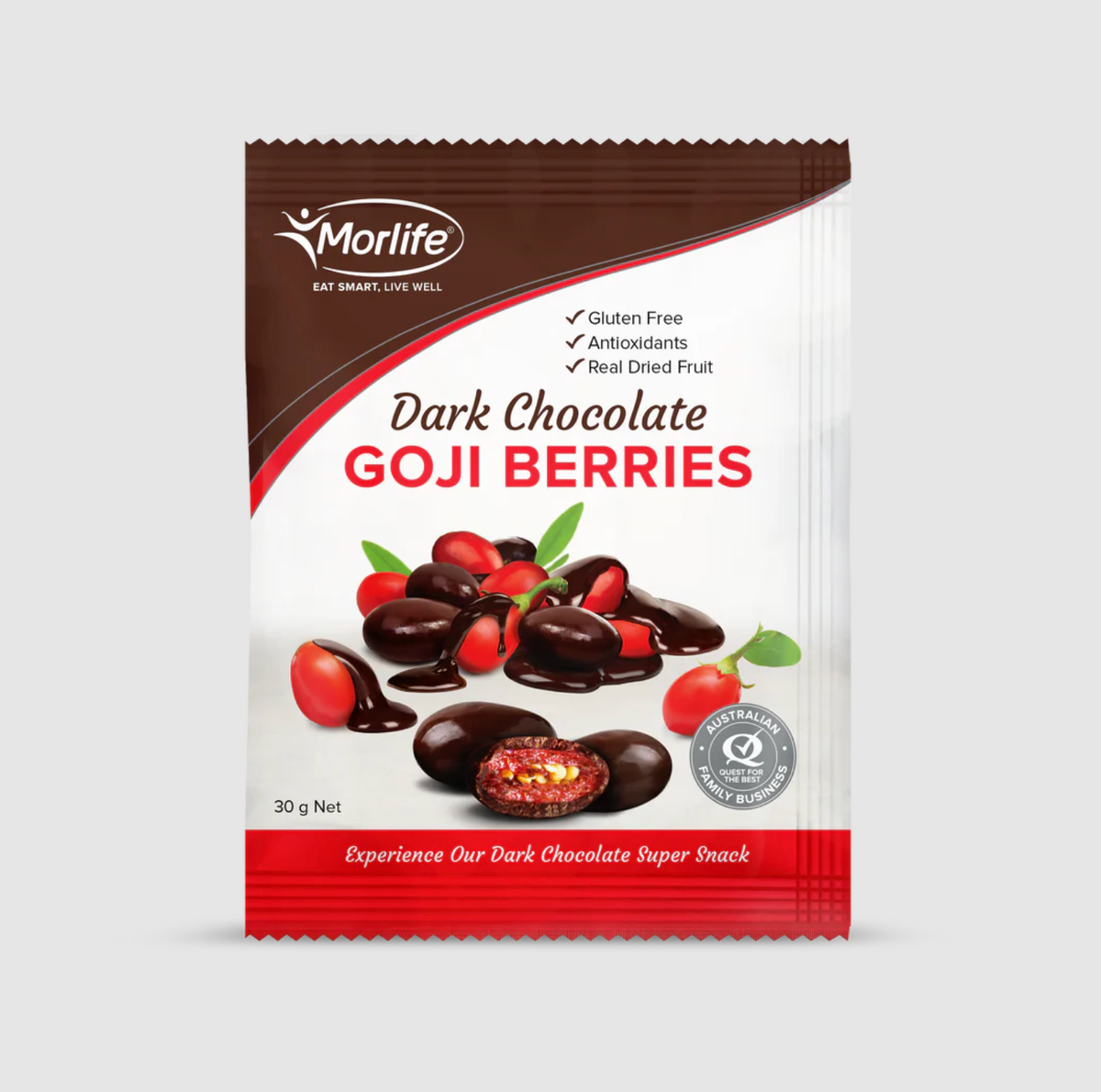 Morlife - 杞子黑朱古力 30g 護眼抗氧化小零食 不含麩質 平行進口