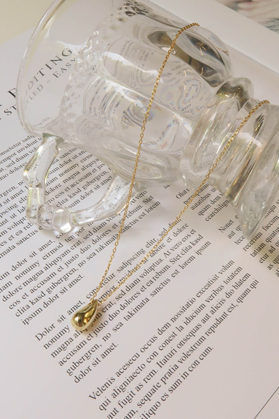 [ 2色 ]純銀水滴狀質感項鍊