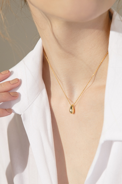 [ 2色 ]純銀水滴狀質感項鍊