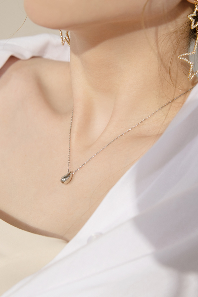 [ 2色 ]純銀水滴狀質感項鍊