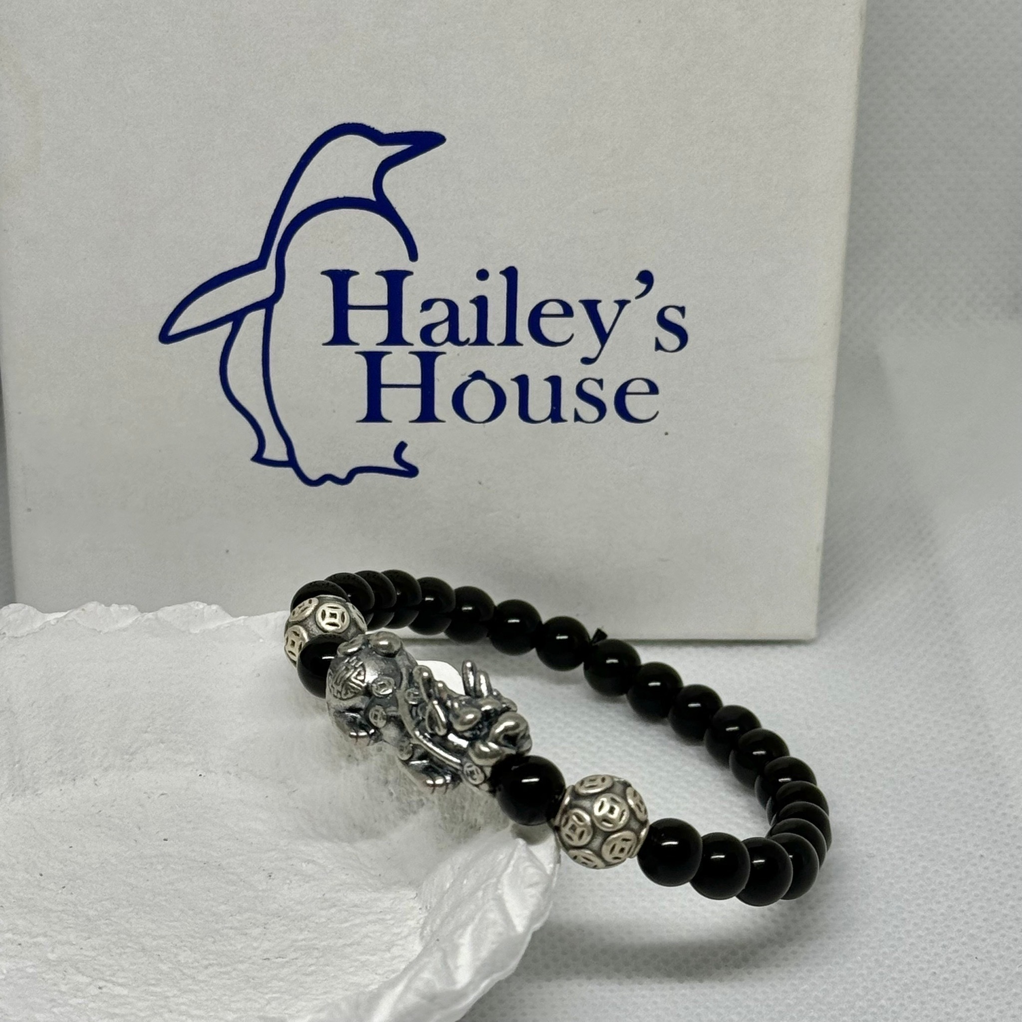 S172（黑曜石6mm+銀幣球）