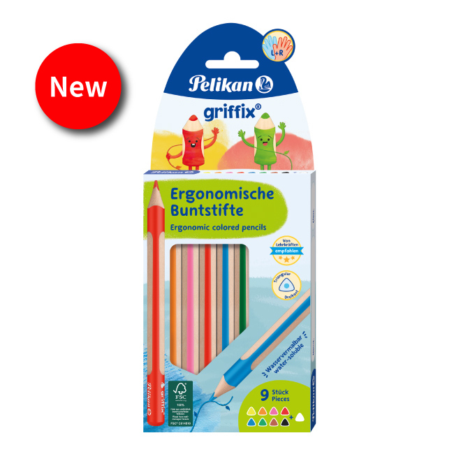 PELIKAN百利金 三角水性色鉛筆8+1 PLK700856