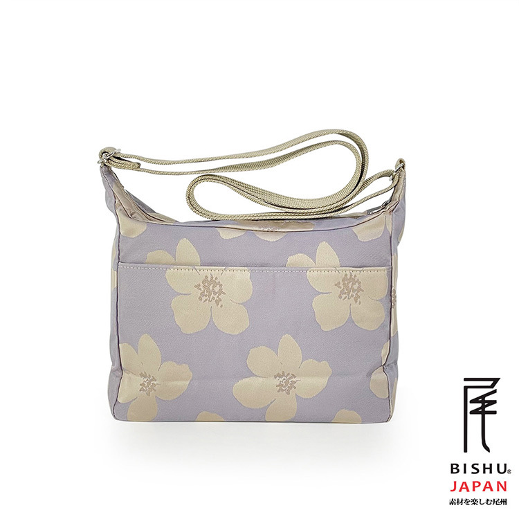 日本製-尾州織 蘋果花開的季節斜背包側背包-薰衣紫