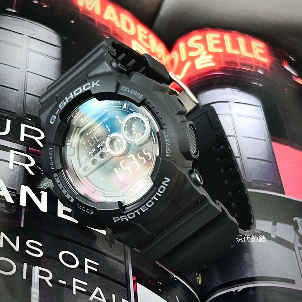 【G-SHOCK】超強夜光燈運動錶 GD-100-1B 51.2mm 現代鐘錶