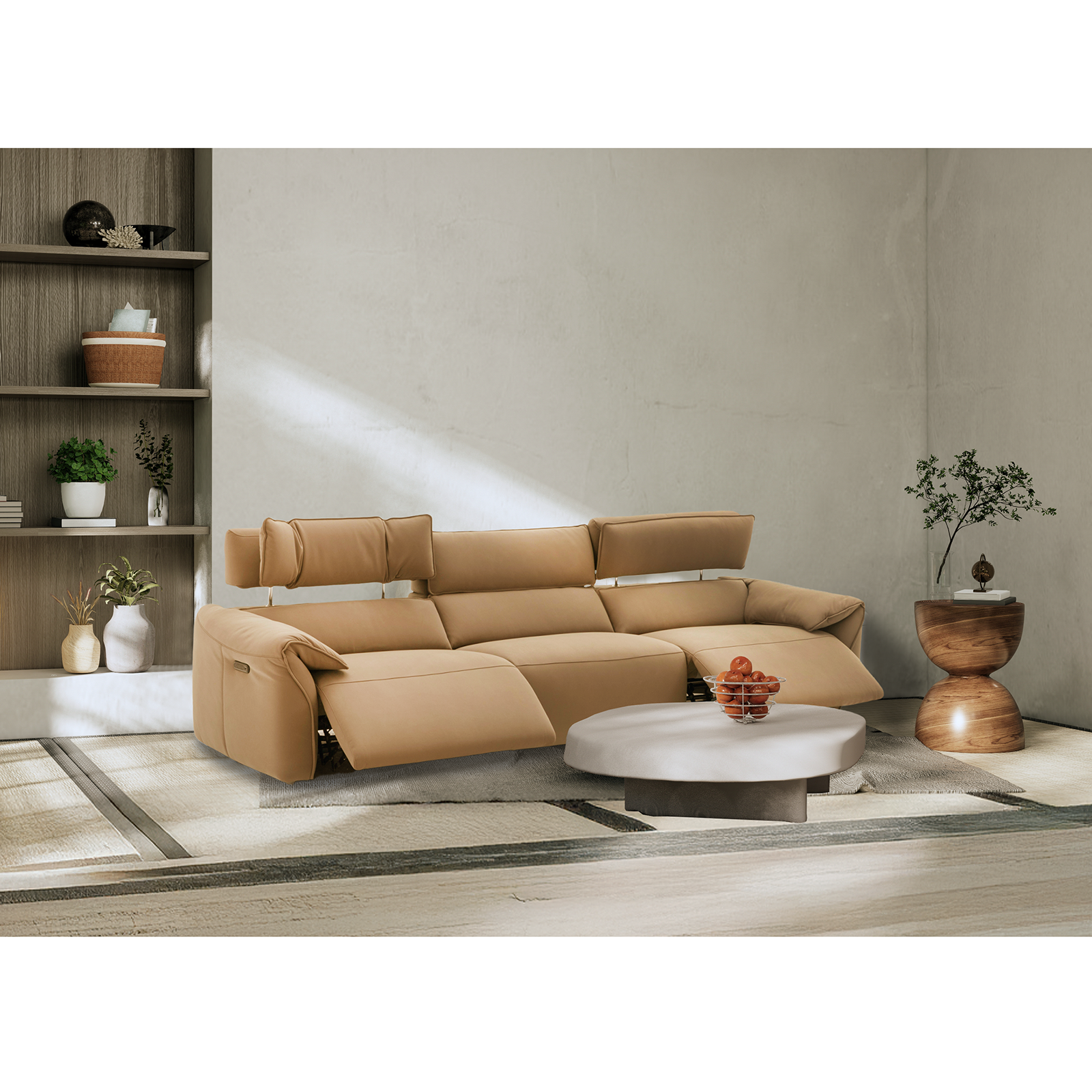 Chandrila 全皮電動沙發 - 栗褐色 〔SFCL333 〕