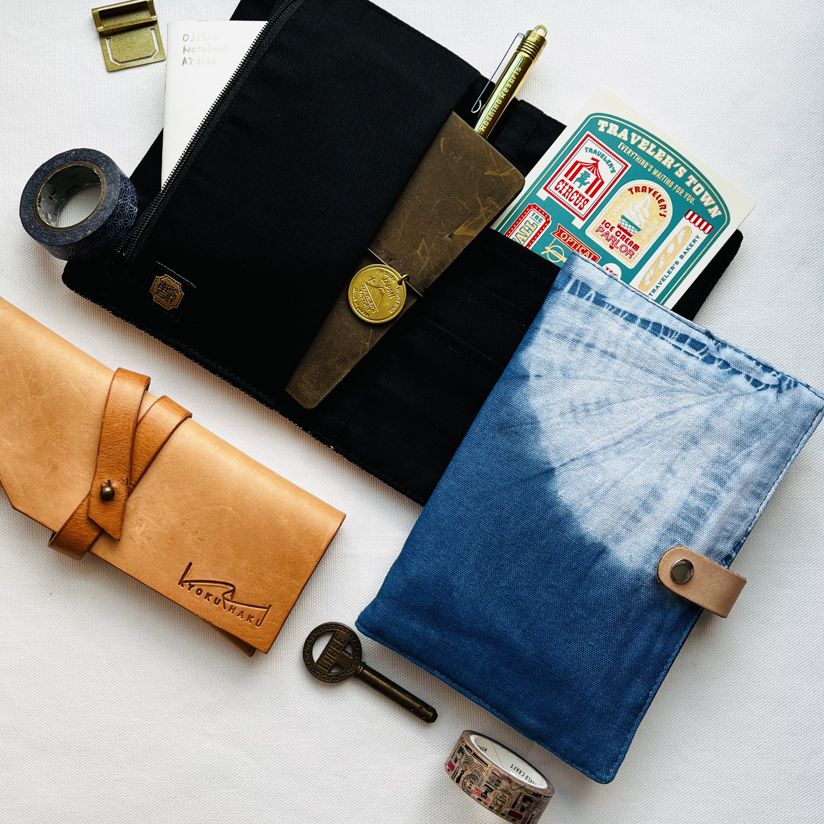 Kyokuhaku 藍染 手帳套