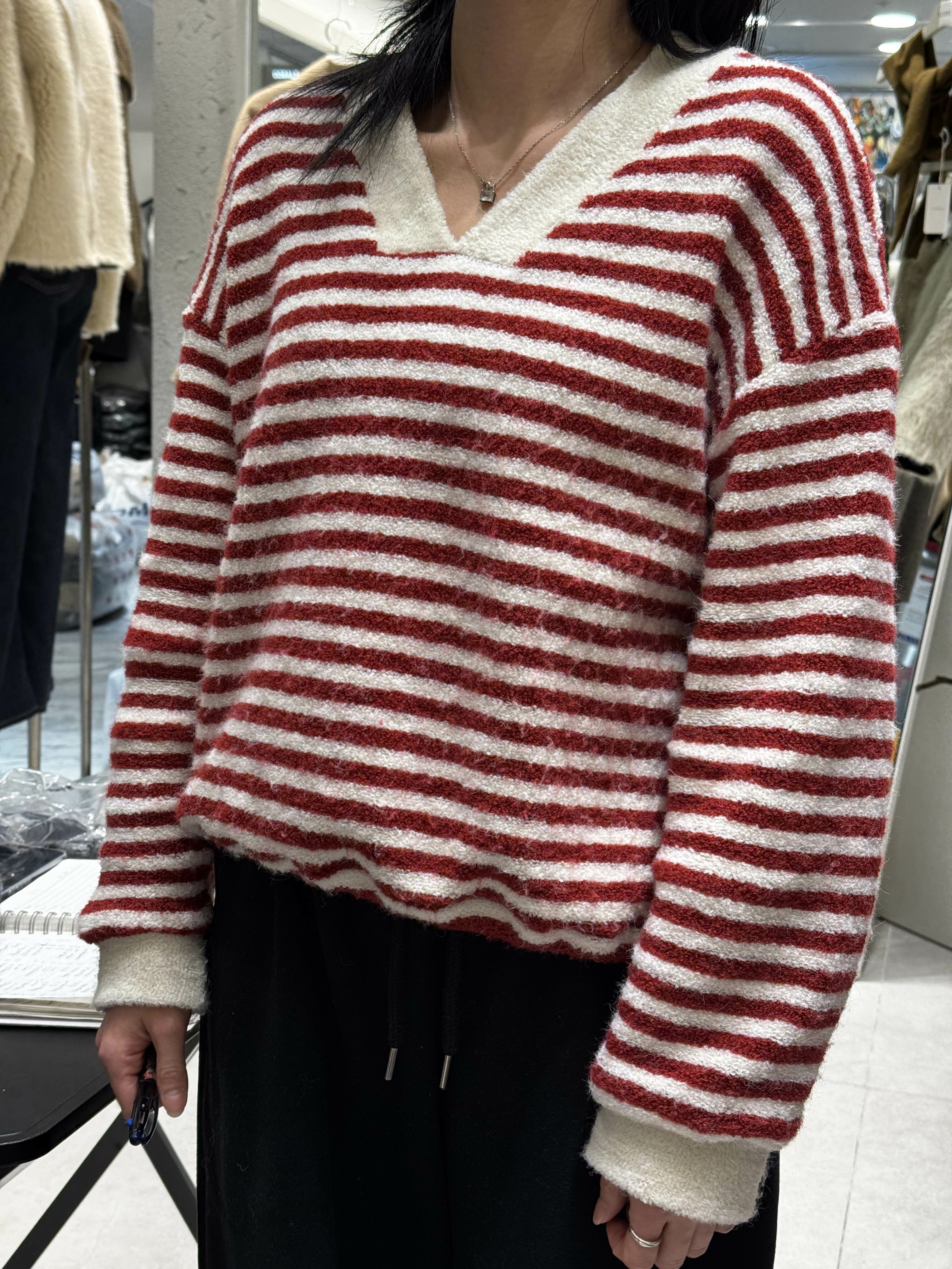 1.7 毛巾粒粒橫間Top