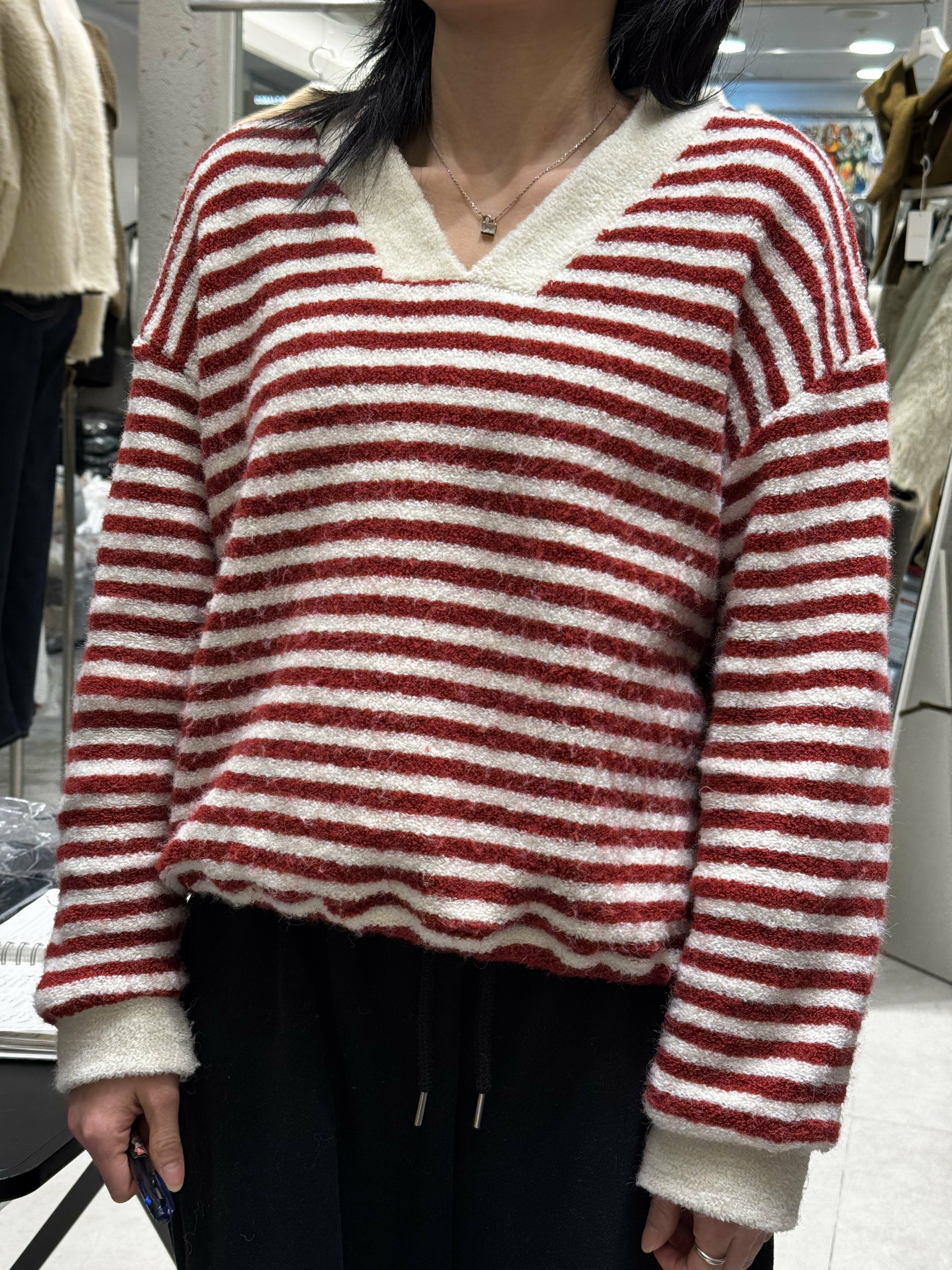 1.7 毛巾粒粒橫間Top