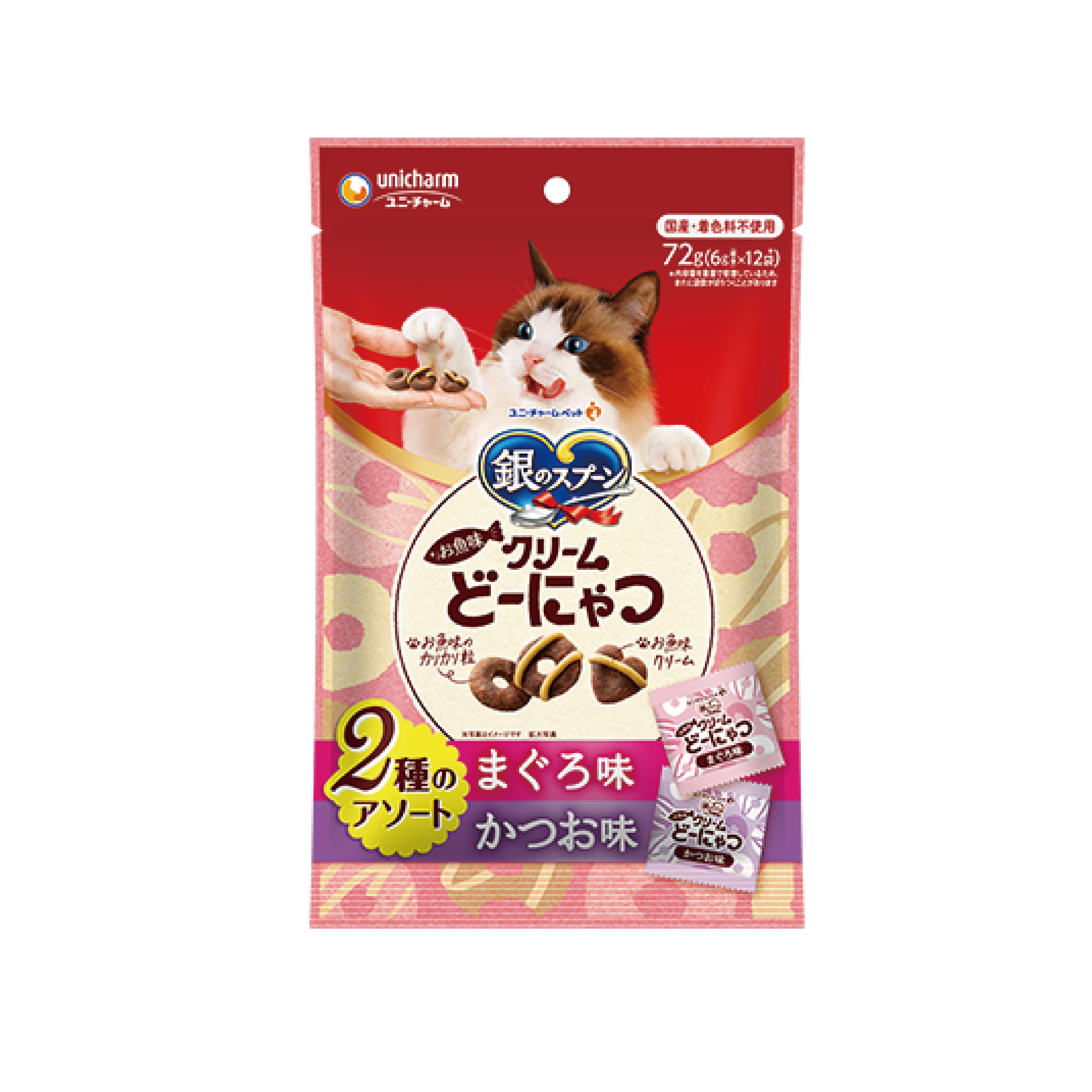 Unicharm 魚肉醬 吞拿魚/鰹魚 2味 貓餅 72g (UIC-1644)