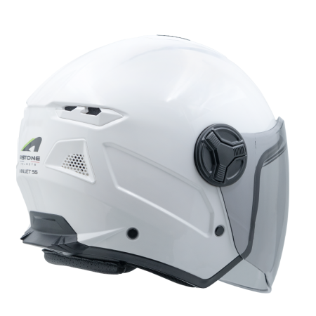 ASTONE MJ-S6 亮光白 素色 內墨片 3/4罩式帽款