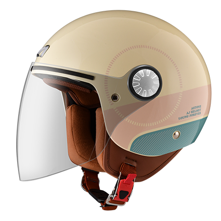 ASTONE AJ2 乳白 AW23藍 彩繪 3/4帽款