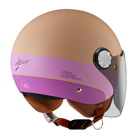 ASTONE AJ2 平奶茶 AW23紫 彩繪 3/4帽款