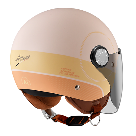 ASTONE AJ2 平米白 AW23橘 彩繪 3/4帽款
