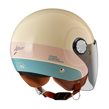 ASTONE AJ2 乳白 AW23藍 彩繪 3/4帽款