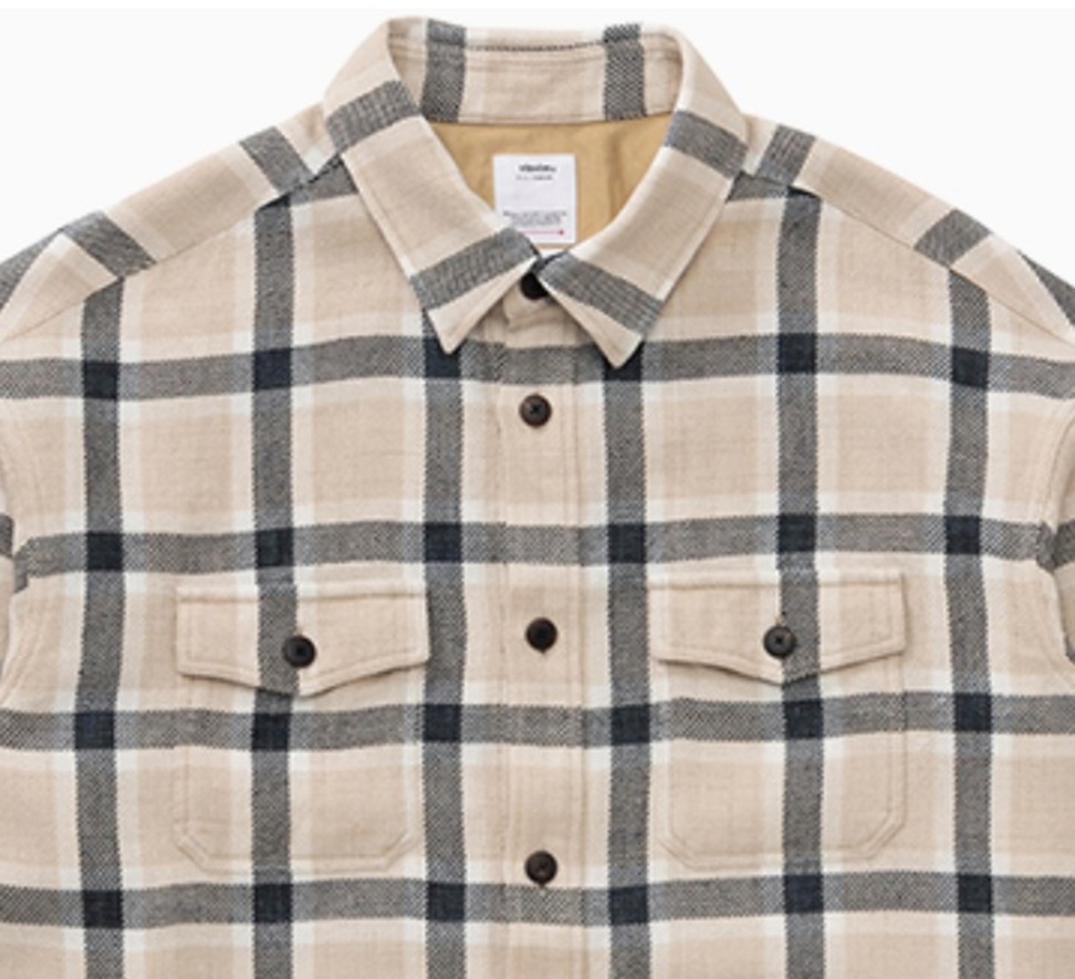 VISVIM 2025 S/S LUMBER CHECK SHIRT LS - BEIGE PRE ORDER ITEM (預訂中)