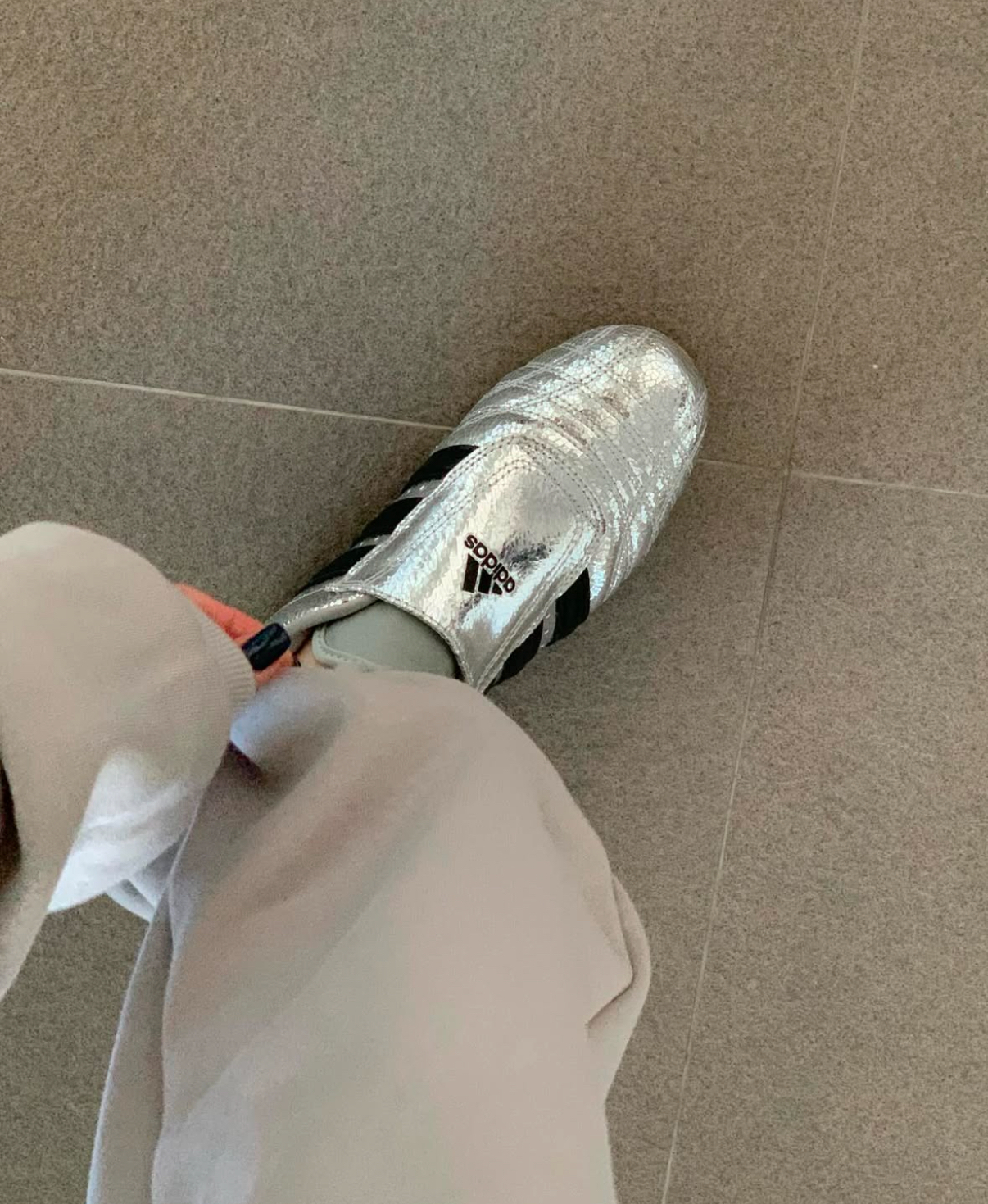 Adidas Originals Taekwondo 銀黑色液態銀復古跆拳道鞋銀色薄底鞋Y2k 女