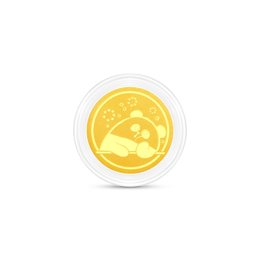 Ocean Park x Chow Tai Fook - Sleepy Ke Ke 999.9 Gold coin with Panda Mobile Strap
