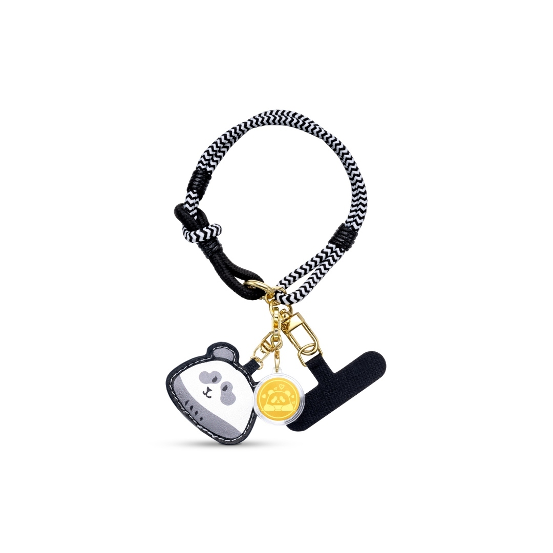Ocean Park x Chow Tai Fook - Sweet Ying Ying 999.9 Gold coin with Panda Mobile Strap