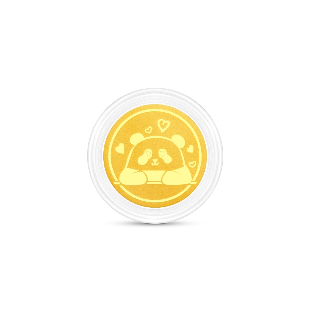 Ocean Park x Chow Tai Fook - Sweet Ying Ying 999.9 Gold coin with Panda Mobile Strap