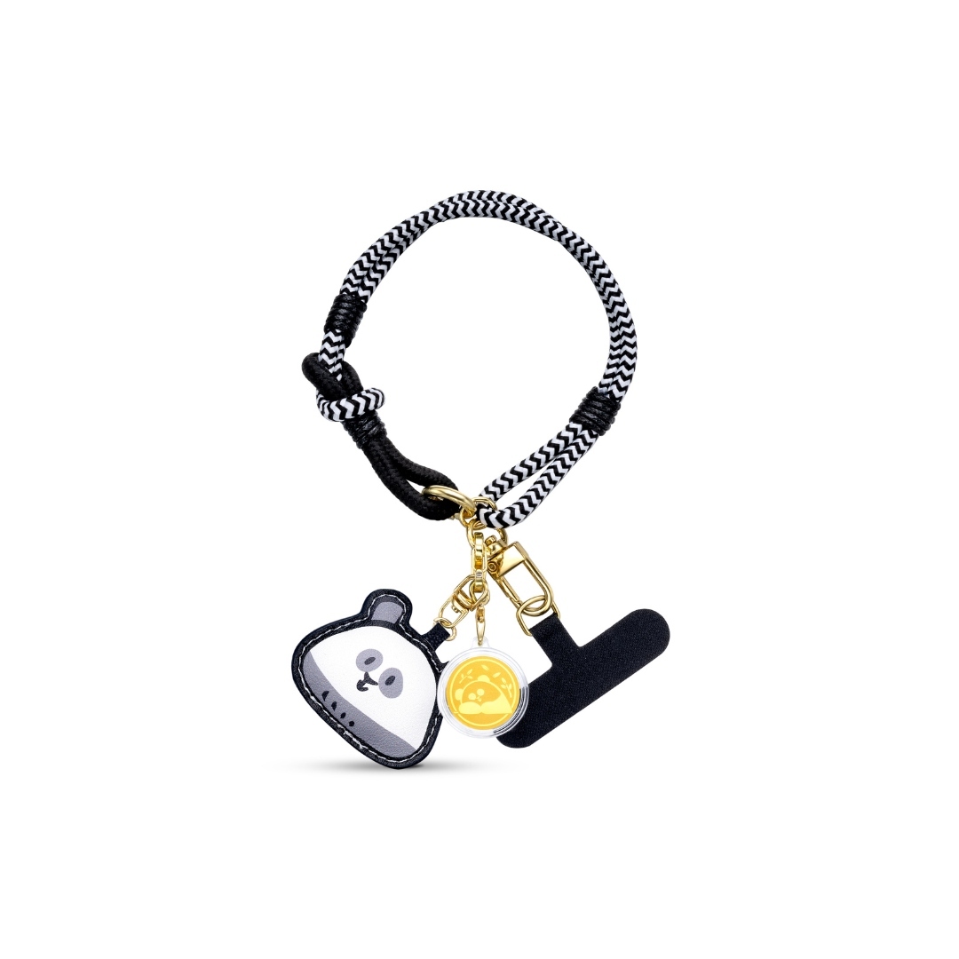 Ocean Park x Chow Tai Fook - Foodie Le Le 999.9 Gold coin with Panda Mobile Strap