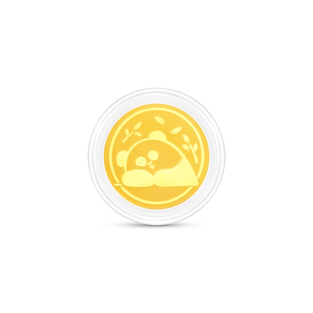 Ocean Park x Chow Tai Fook - Foodie Le Le 999.9 Gold coin with Panda Mobile Strap