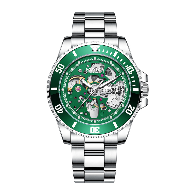 【Mark fairwhale 馬克菲爾】 FW-6920-S*  經典 簡約 鏤空 防水30米 夜光  機械錶