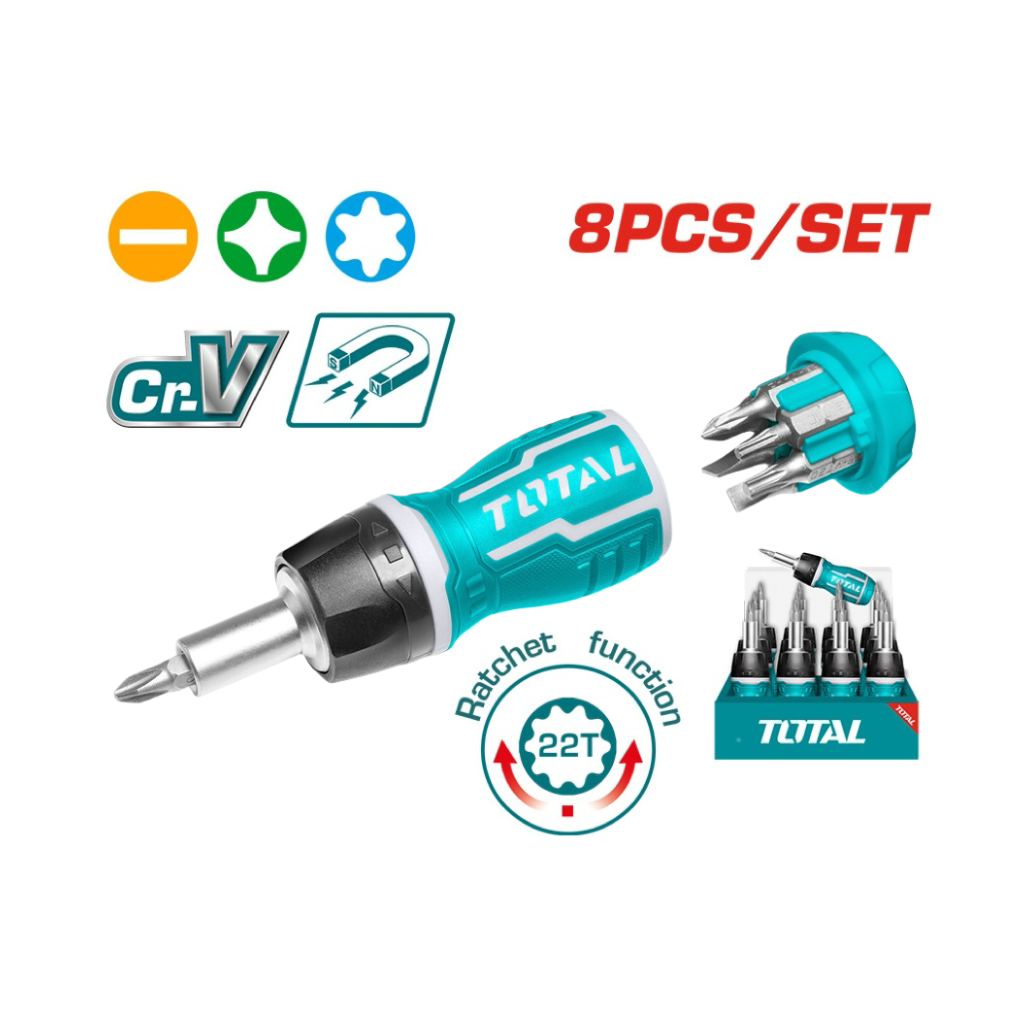 TOTAL 八合一棘輪迷你起子組 (TACSDS1726)