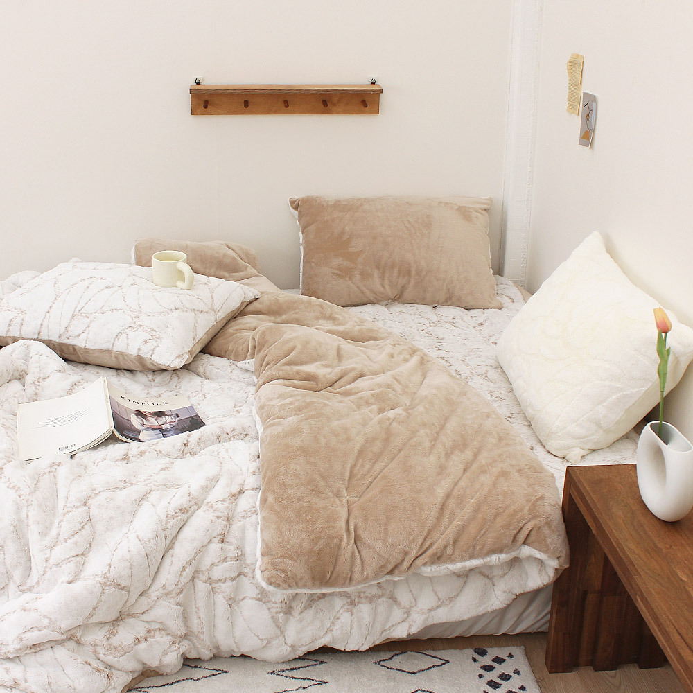 韓國棉被 石頭紋理毛茸茸(冬被系列)超細纖維