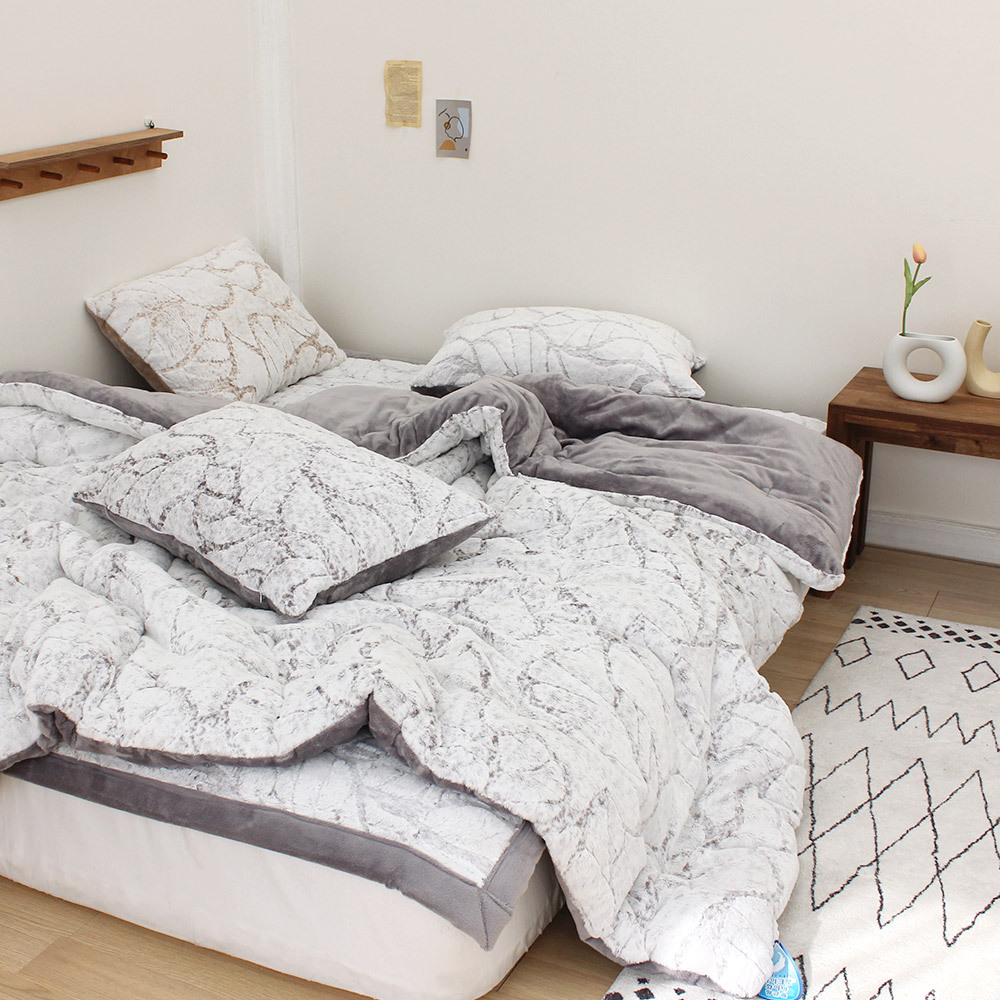 韓國棉被 石頭紋理毛茸茸(冬被系列)超細纖維