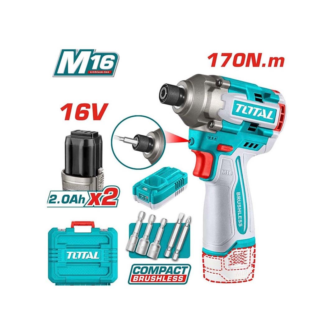TOTAL 16V無刷短版起子套裝組 (UTIRLI16178)