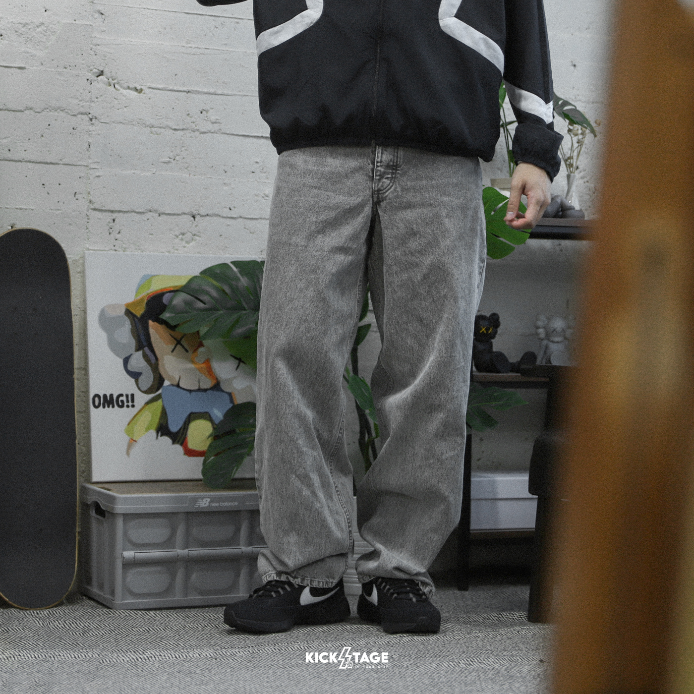 男款 NIKE AIR JORDAN CHINO PANT 青灰 重磅 水洗仿舊 寬鬆 長褲 牛仔褲【HF9292】