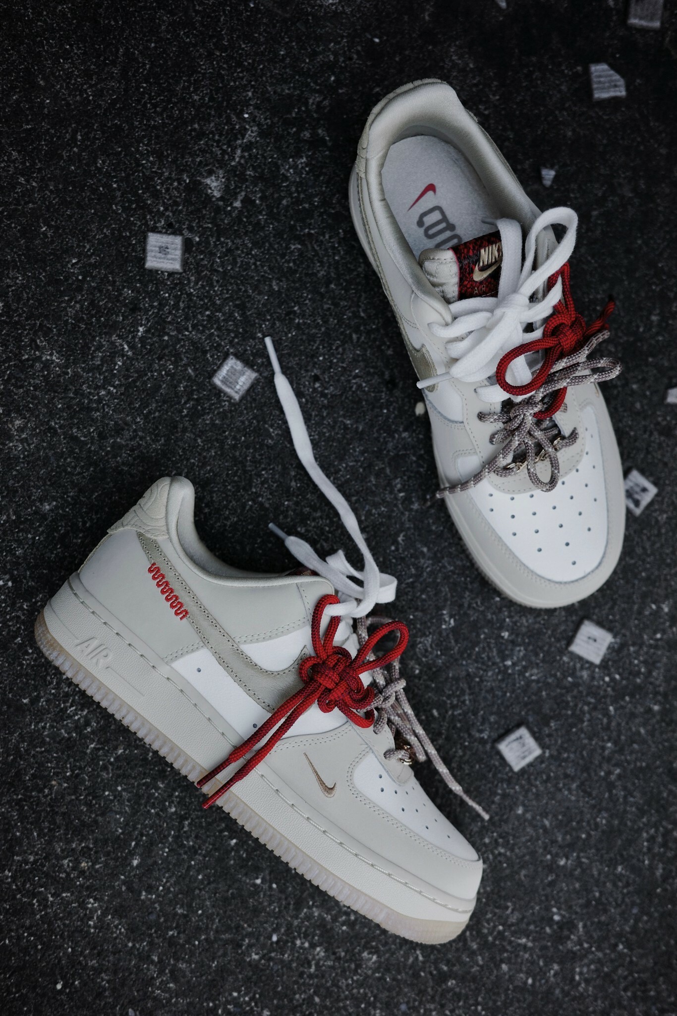 Nike AF1 Low 蛇年限定 蛇鱗 米白 中國結 春節 奶茶色 (HV5990-172)