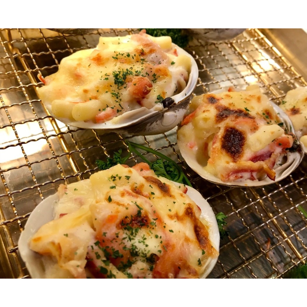 南瓜焗烤干貝堡