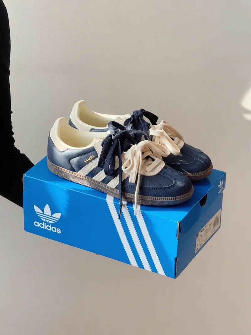 "代購" ADIDAS SAMBA OG 奶油海軍藍 麂皮 皮革 男女鞋 JI3217